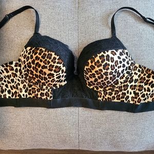 La SENZA animal print double push-up bra, Size 34B.